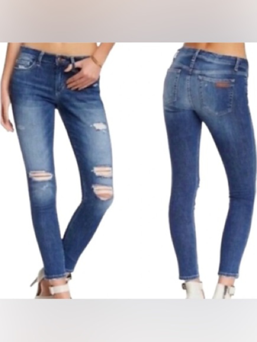 Joe's Distressed Skinny Ankle Jeans